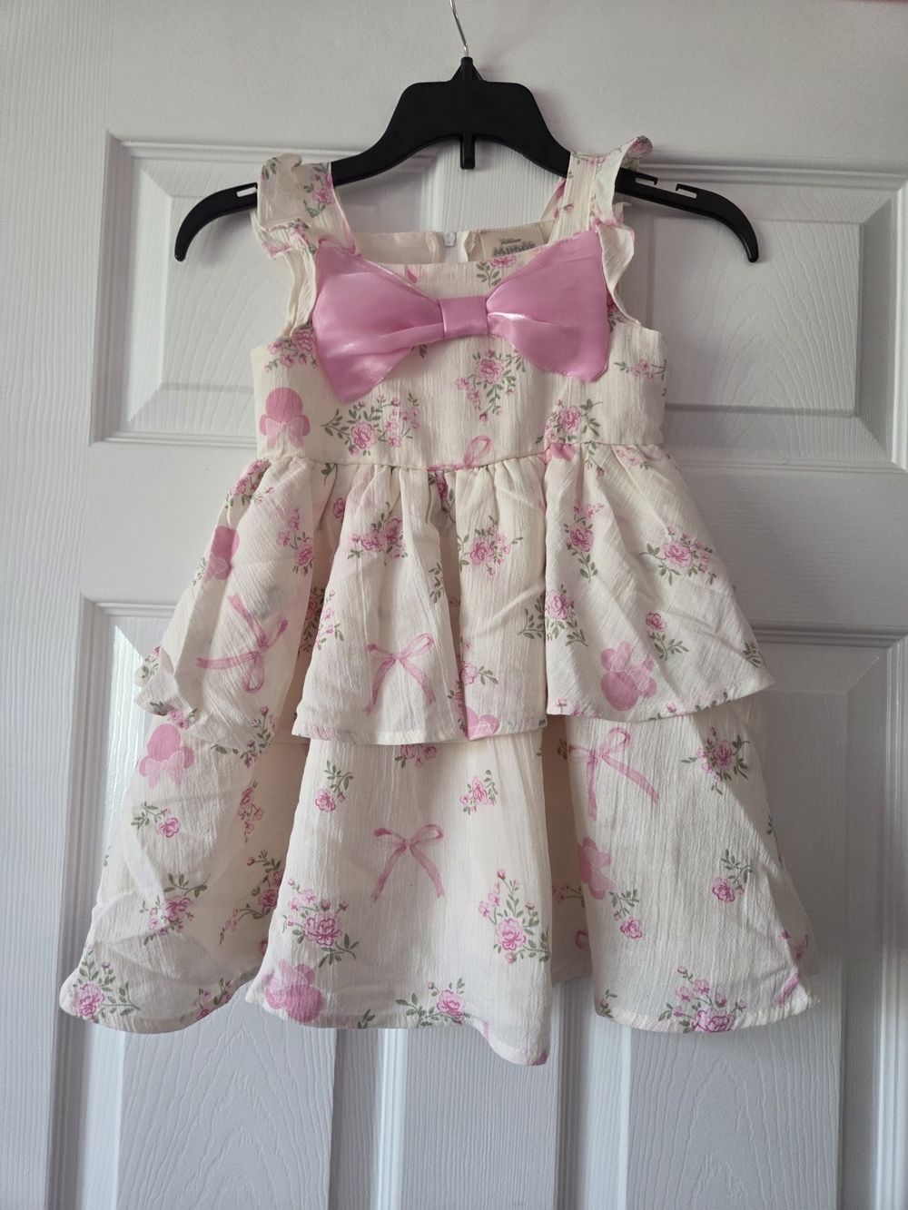 Girls Minnie Mouse Floral Bow Gauze Dress Size 4t